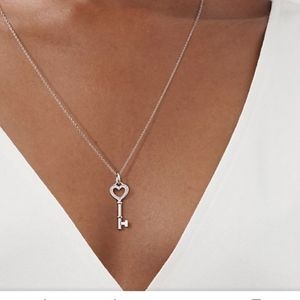 Authentic tiffany and co heart key necklace 16" needs clean